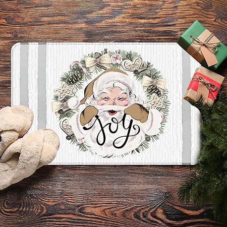 Set of 2 Farm Fresh Christmas Trees Washable Kitchen Carpet, 17x28 and 17x47 Inch