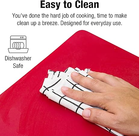 Non Slip Hangable & BPA Free Large Chopping & Flexible Folding Cutting Boards for Kitchen - Set of 4