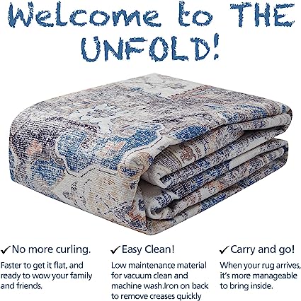 Persian Brick Red Vintage Foldable Thin Floral Print Floor Cover Retro Accent Rug