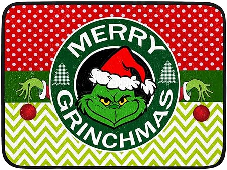 Absorbent Christmas Holiday Ball Dish Drying Mat for Kitchen Countertop, 16 X 18 Inch