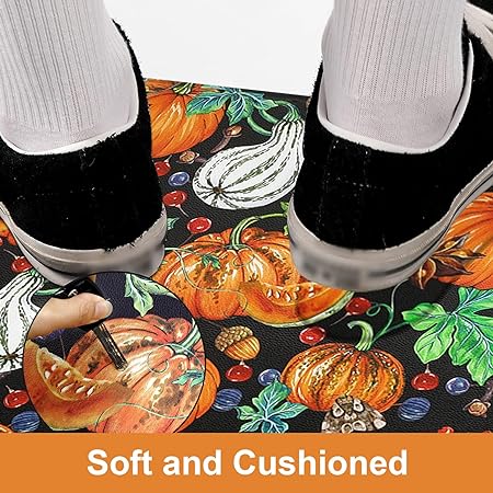 Set of 2 Non Slip Cushioned Thanksgiving Anti Fatigue Waterproof Mats