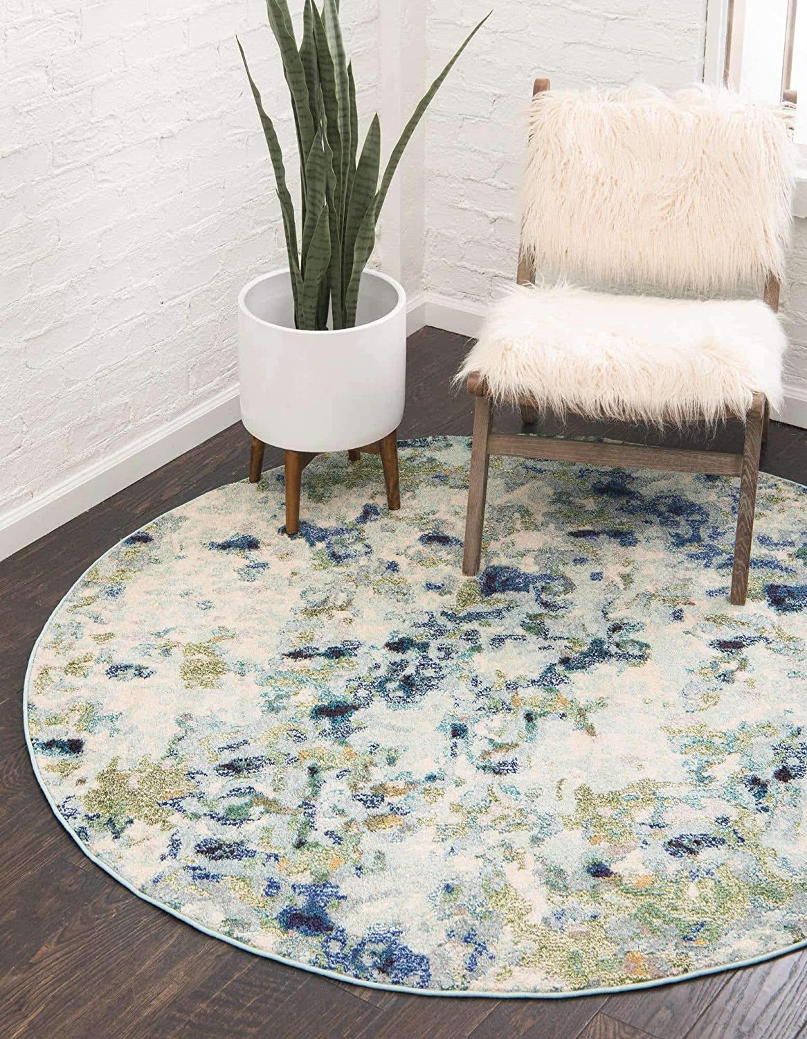 Modern Abstract Light Blue Soft Rug