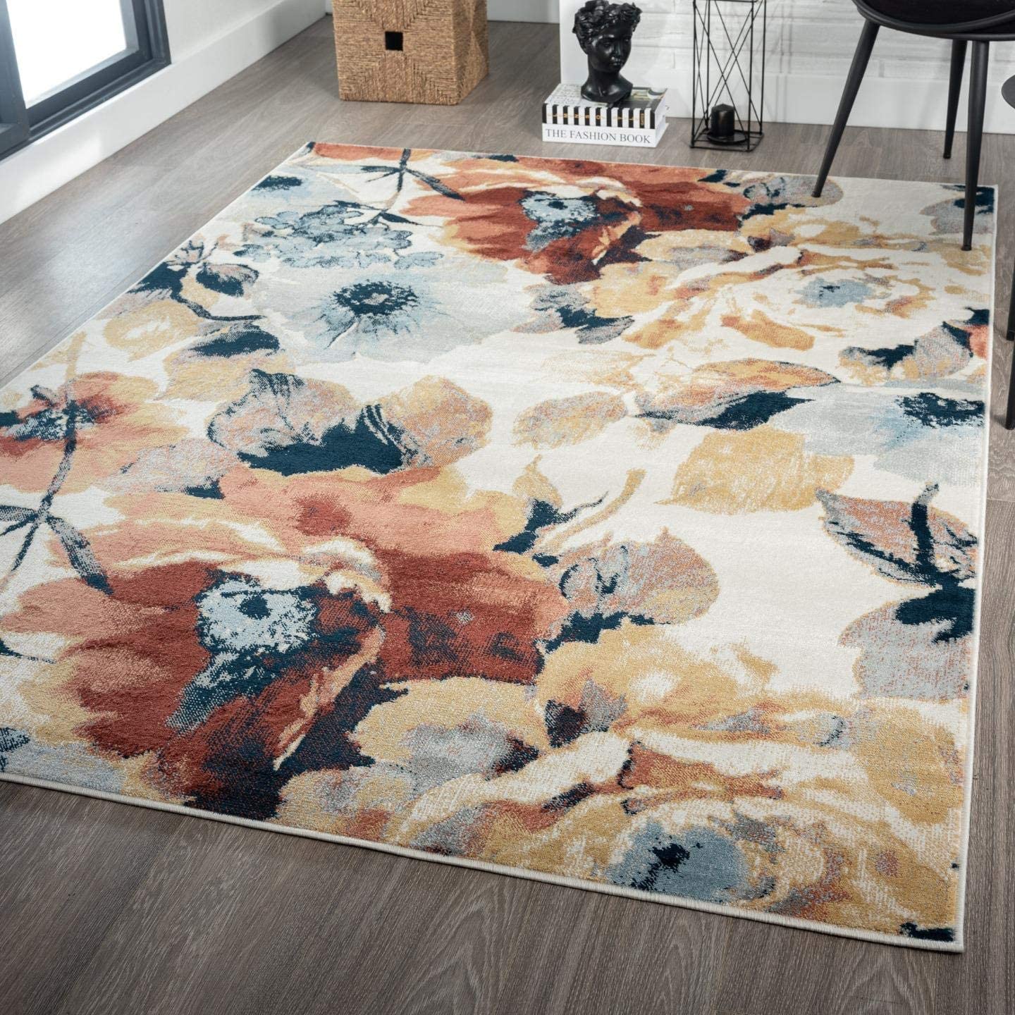 Olimpia Collection Multi Modern Floral Soft Area Rug