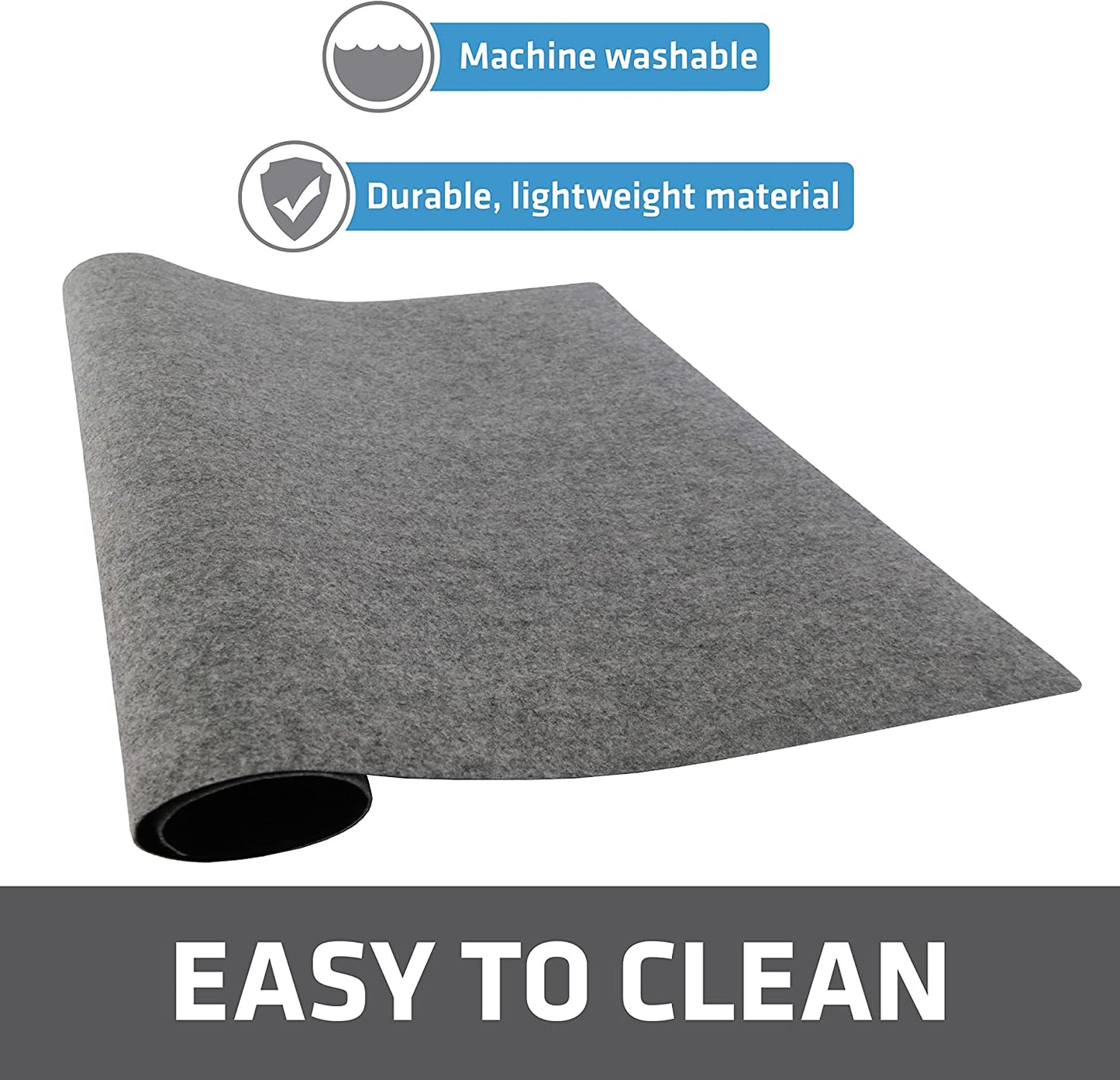 Under Sink, Waterproof Cabinet Protection, Absorbent Shelf Liners, Slip-Resistant, Non-Adhesive, Machine Washable, Durable Mats (USA Made)(24”x29”)(Charcoal)