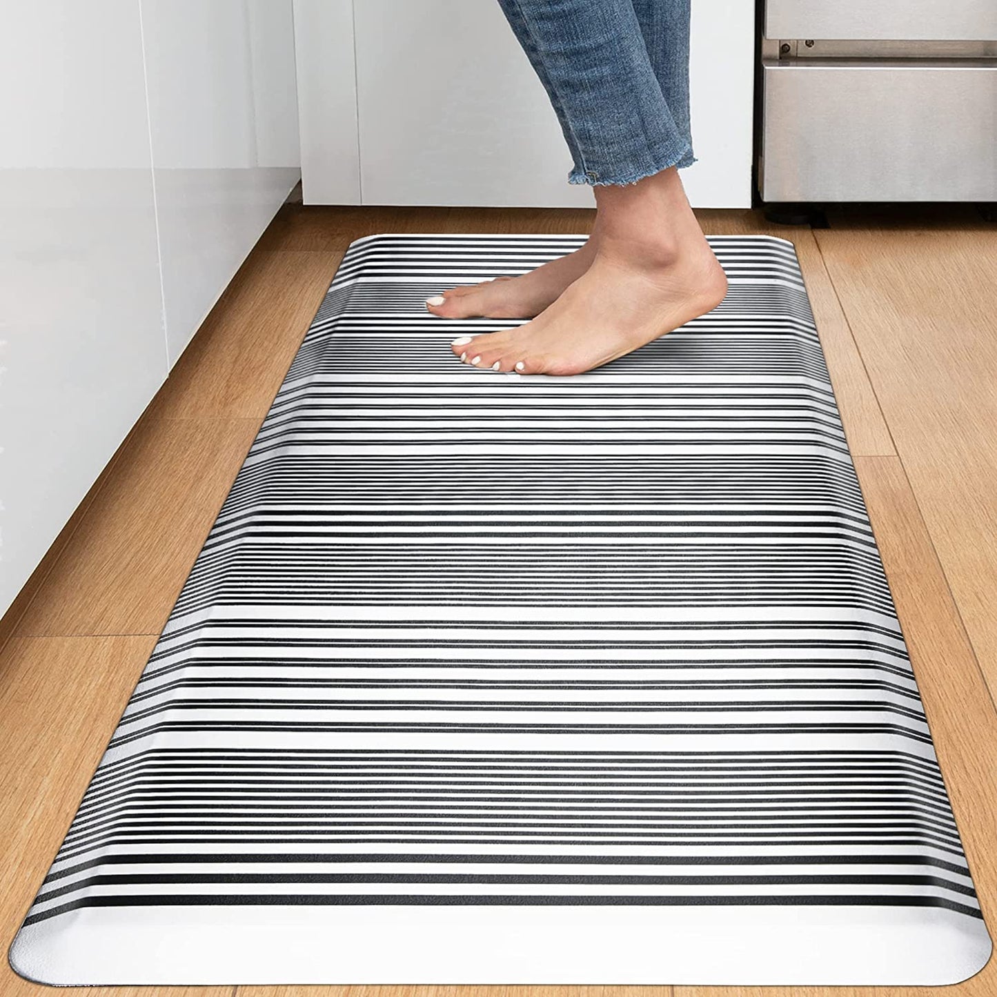 1/2 Inch Thick Cushioned Anti Fatigue Waterproof Kitchen Rug, 17.3"x28"- Grey