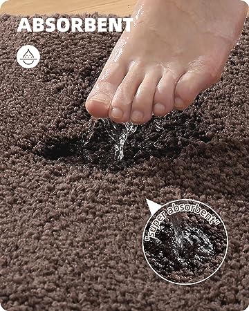 Upgrade Your Bathroom with Soft Plush White Microfiber Bath Mat - Non Slip, Absorbent, Washable, Quick Dry, 16"x24" Bath Rug Bathroom Carpet for Shower