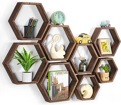 Hexagonal Floating Shelves Set of 6