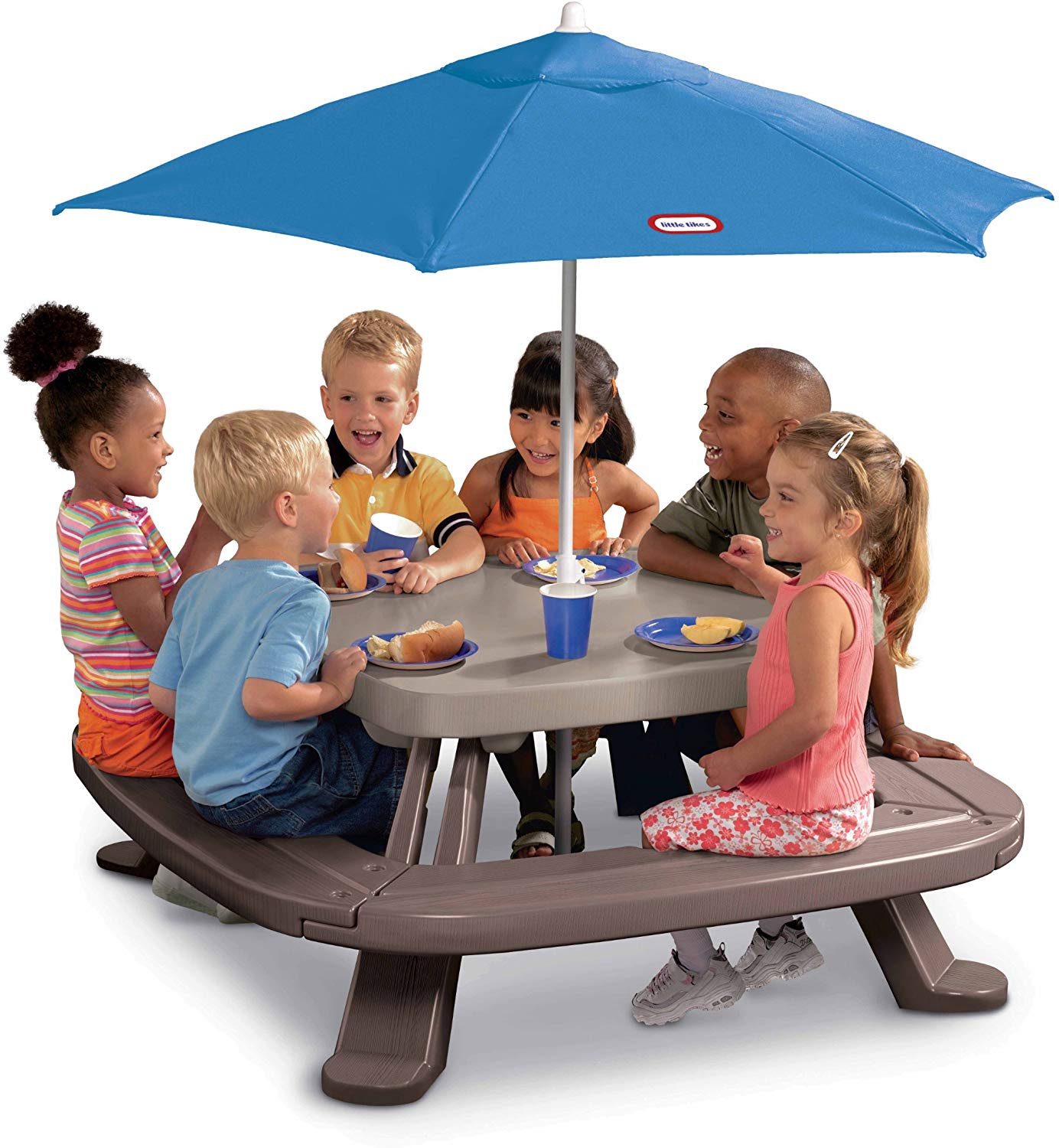 Jr. Picnic Table With Umbrella - Blue Green - Foldable - Indoor/Outdoor