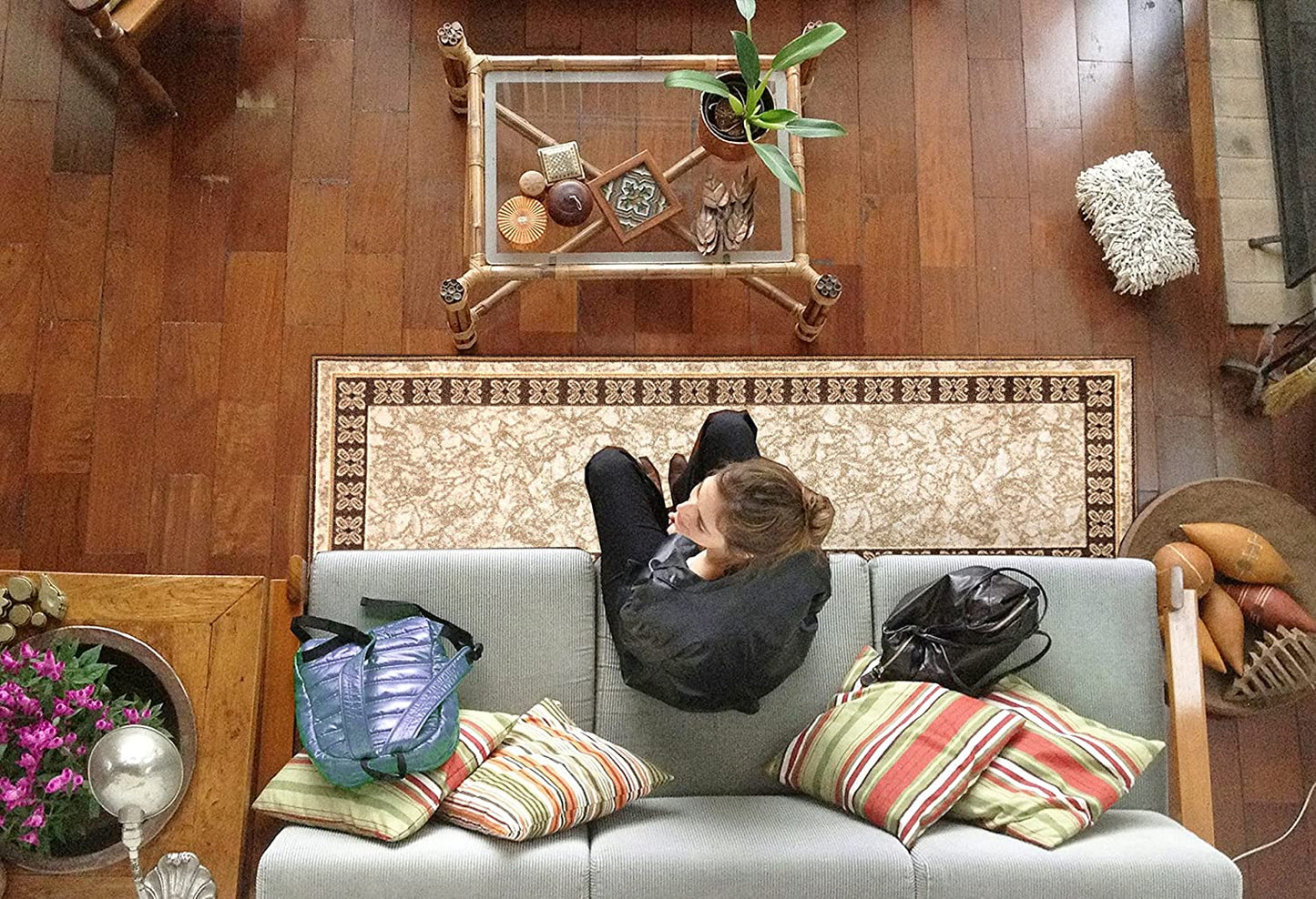 Non Slip Rubber Back Kitchen Rug Anti Slip Stair Treads (Emy-BGE, Runner (20"x59"))