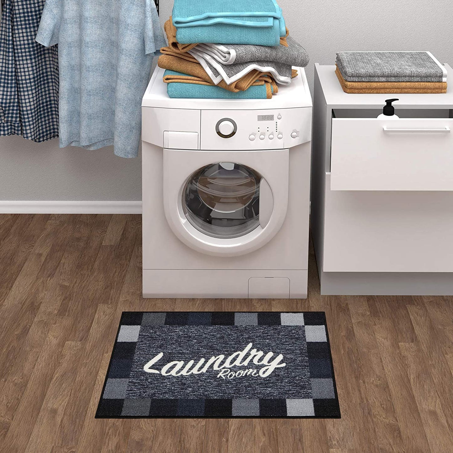 Laundry Mat Runner Rug, Black