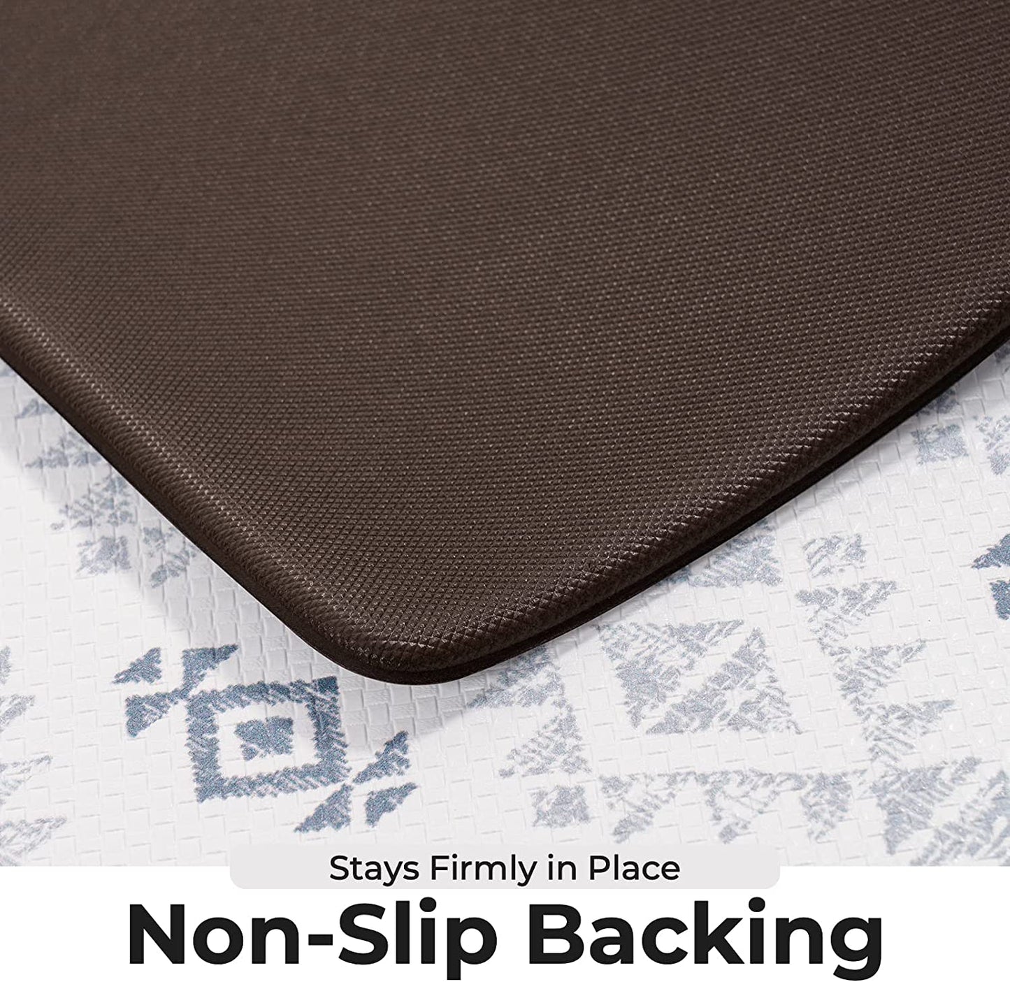 Anti Fatigue 2 Piece Set, Waterproof & Non-Skid Boho Cushioned Standing Washable Comfort Desk Kitchen Runners, 17x30+17x47