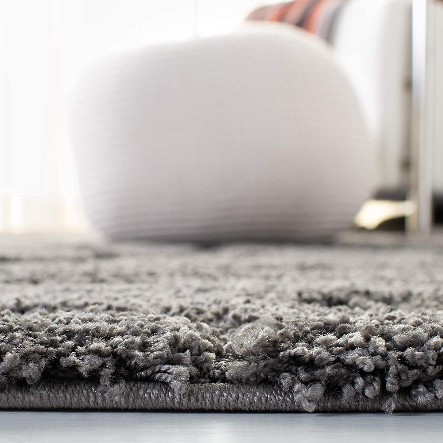 Premium Swirl Thick Plush Grey Area Shag Rug