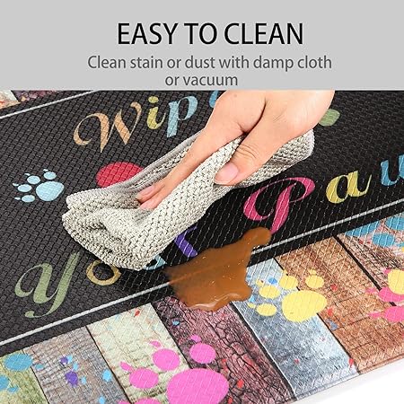 [2 PCS] Cushioned Anti-Fatigue Waterproof Non-Skid Ergonomic Comfort Foam Rugs, (Black) 17.3"x30"+17.3"x47"