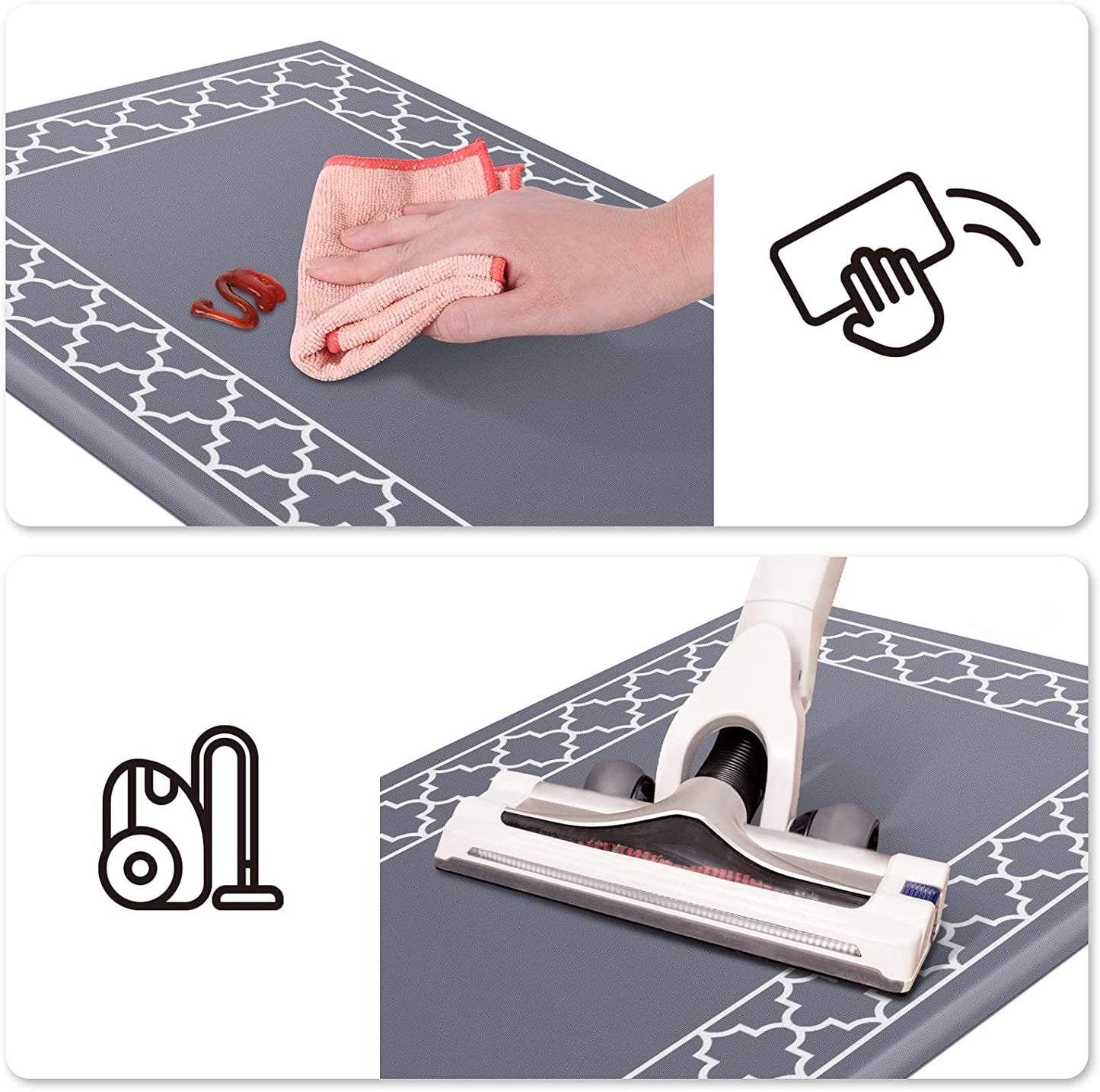 Set of 2 Anti Fatigue Non Slip Waterproof Memory Foam Mat