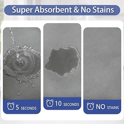 【2 PCS】 Non Skid Kitchen Runner Rug Absorbent Resist Dirt, Kitchen Floor Mat Waterproof Comfort Standing Mat for Kitchen,Home Office,Sink,Laundry（Dark Gray）