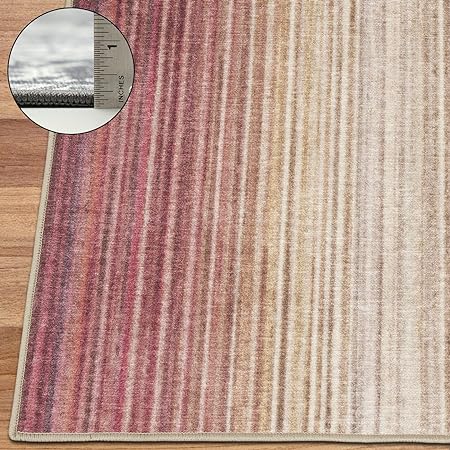 Non-Shed - Eco-Friendly, Machine Washable Rug - Stain Resistant, Made from Premium Recycled Fibers - Abstract Contemporary - Blue, 2'6" x 6'