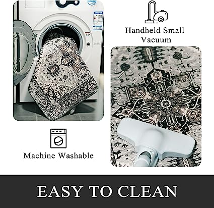 Non-Slip Distressed Vintage Persian Oriental, Small Accent Throw Low Pile Traditional Area Rug - 2' X 3'