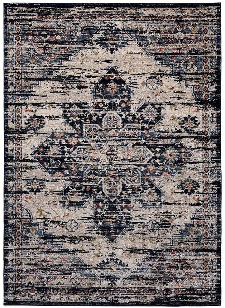 Nottingham Navy Oriental Soft Area Rug