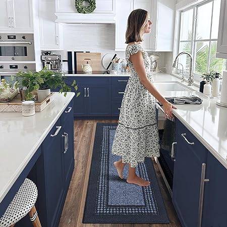 Machine Washable, Non Slip Absorbent Dirt-Resistant Durable Kitchen Runner Rug, 19.5"x31", Grey