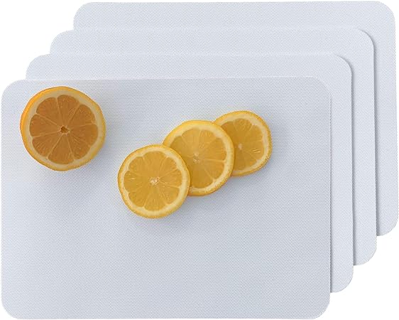 Non-Slip, BPA Free (8-Pack Gray, Mixed Size) Color Coded Chopping Plastic Cutting Boards for Kitchen