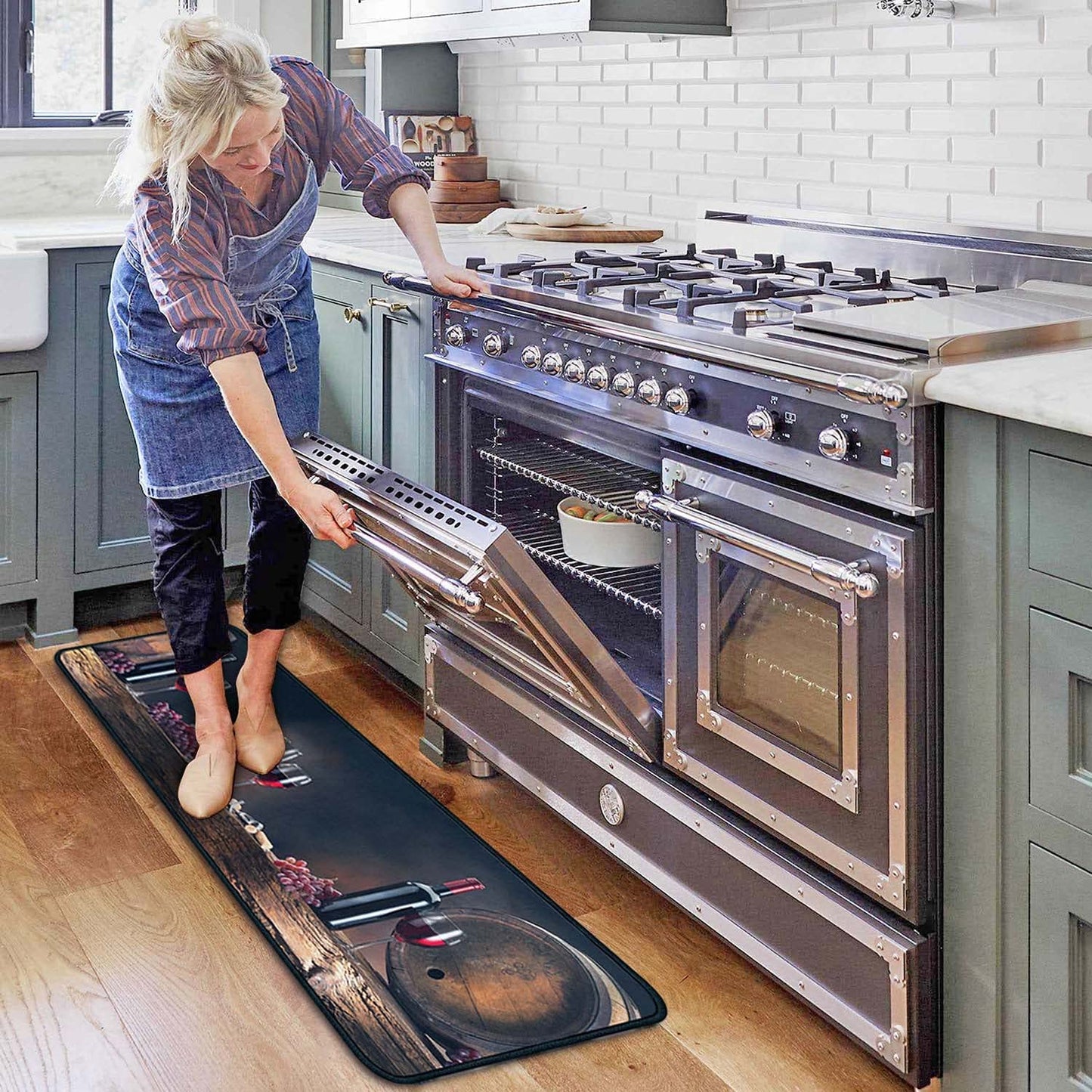 Set of 2 Wine Kitchen Decor Stain Resistant 17 x47.2+17inx30in
