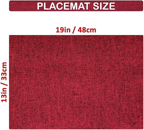 Placemat Set-Washable Elegant Table Mats for Dining Heat-Resistant Cloth Table. 13x19 - Pink