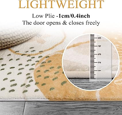 Modern Abstract Non-Slip Minimalist Art Area Rug Accent Distressed Washable Floor Carpet