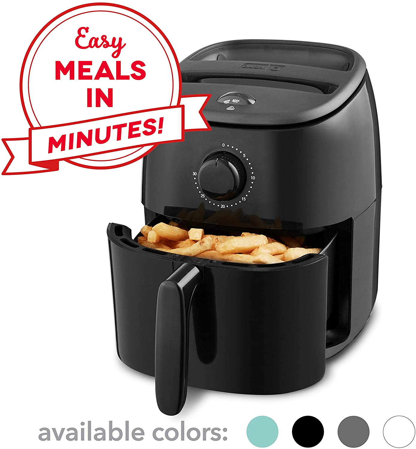2.6 Qt Air Fryer 1000 watts, Oven Cooker W/ Temperature Control, Recipe Guide