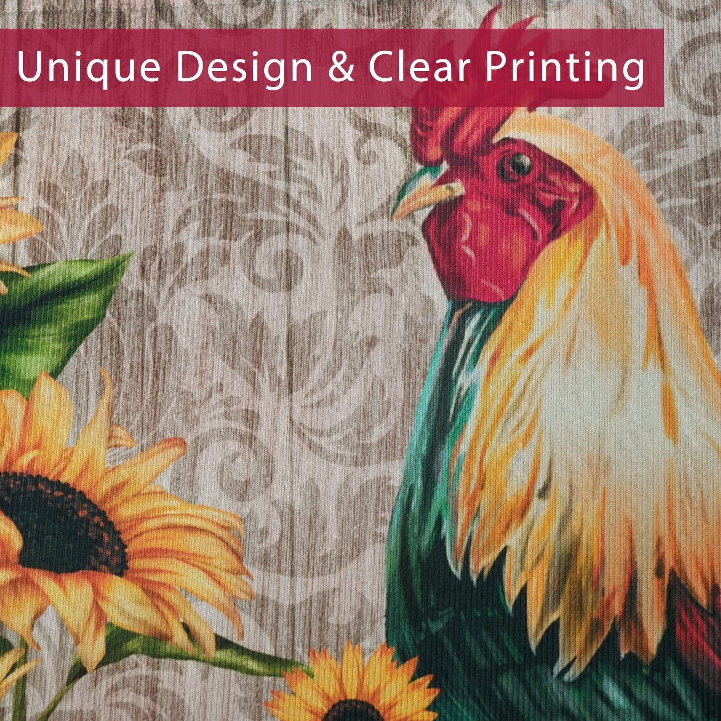 Set of 2- Plant Floral Butterfly Kitchen Rugs with Runner Decor Accessories Things - 17x30 and 17x48 Inch