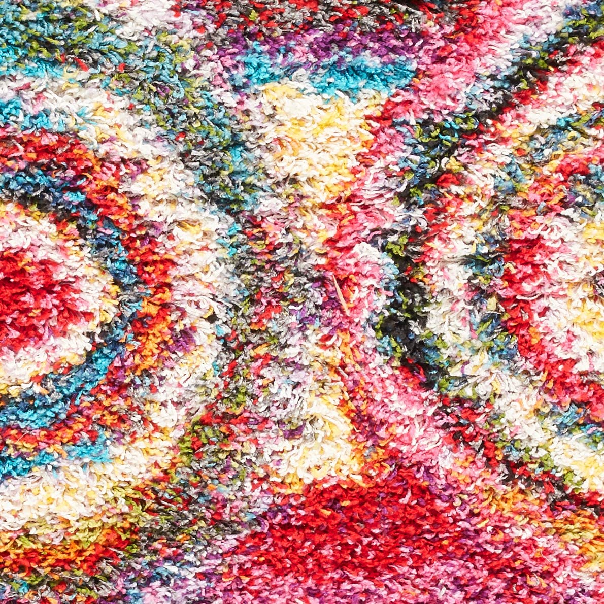 Kindra Circles Shag Area Rug - Multi