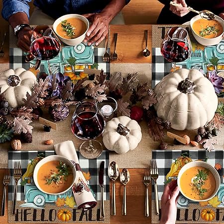 50 Pack, 10x14 Inch Seasonal Thanksgiving Disposable Place Mat for Party Dining Decoration