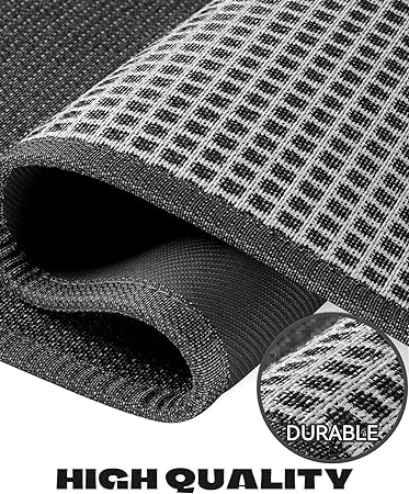 Non-Skid Kitchen Rugs Washable, Absorbent Runner Mat for Floor, Machine Washable Standing Mats for in Front of Sink, Door, Laundry, Entrance, Home (Black, 32"×17")