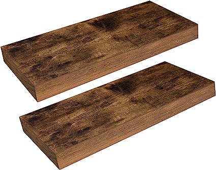 Set of 2, 15.7 Inch Hanging Shelf with Invisible Brackets