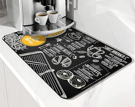 Accessories for Countertop Pioneer Flower Absorbent Hide Stain Rubber Backed Dish Drying Mats, (20x12in)