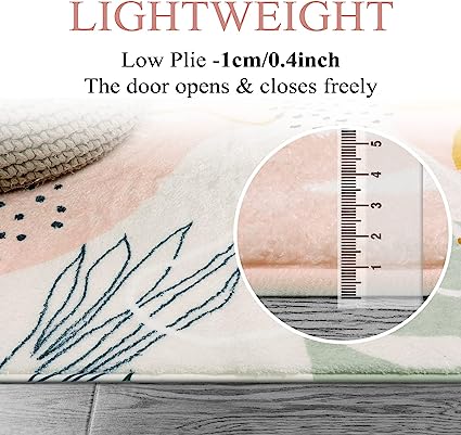 Modern Abstract Non-Slip Minimalist Art Area Rug Accent Distressed Washable Floor Carpet