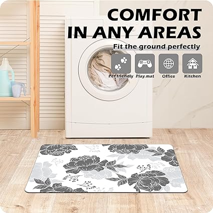 Set 2 Pieces,0.4 Inches Thick Non Slip Kitchen Rugs and Mats Teal Wood Cushioned Anti Fatigue Floor Mat Waterproof Comfort Standing Runner Sink Rug,17.3 x 28+17.3 x 47 Inch