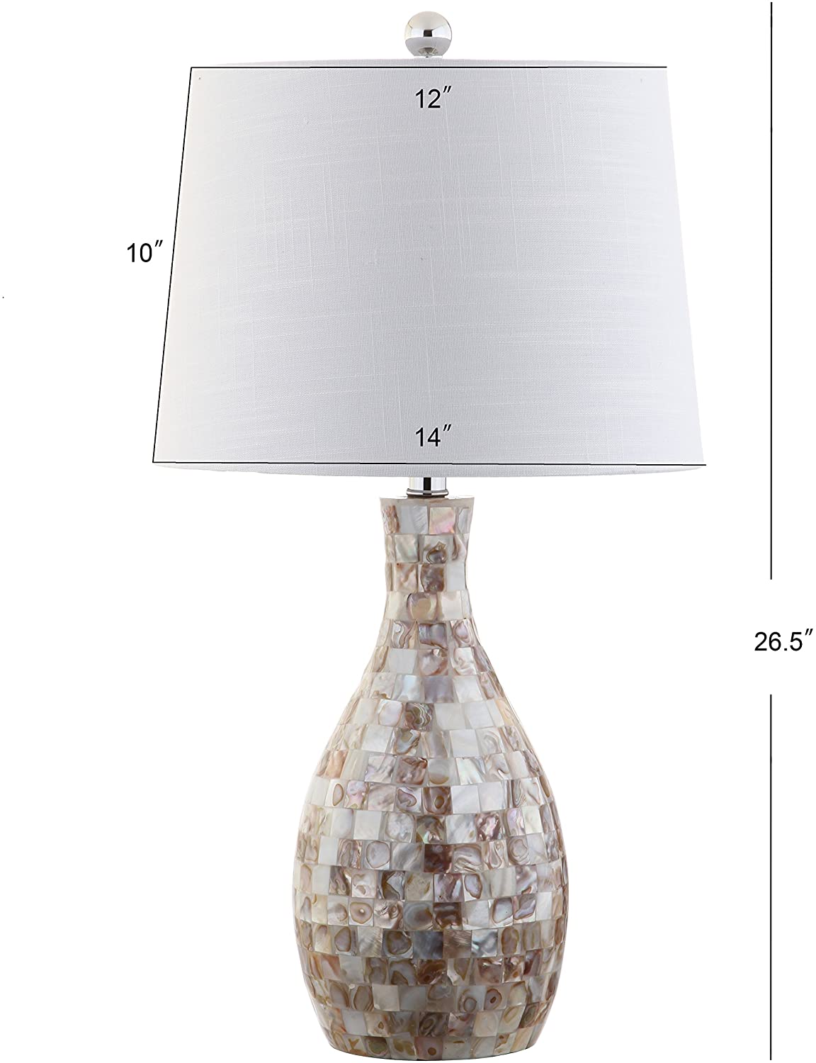 Verna 26.5" Seashell LED Table Lamp Ivory/Beige