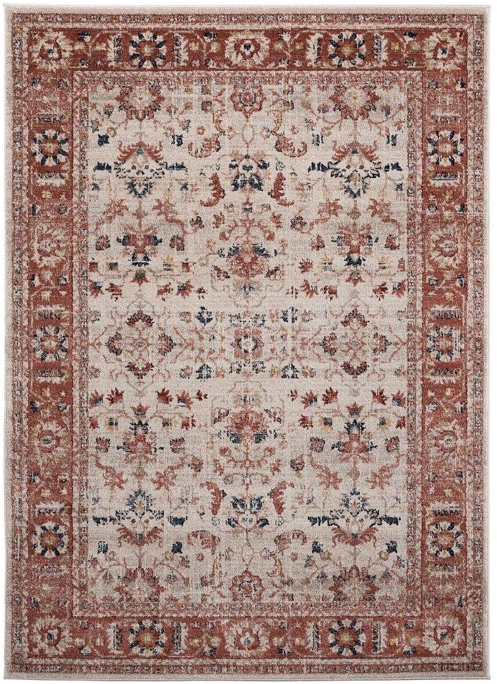 Waterloo Cream Oriental Soft Area Rug