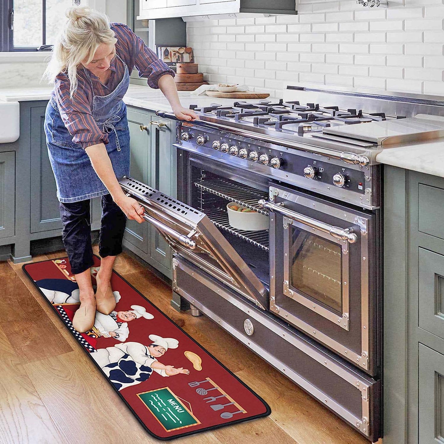 Set of 2 Wine Kitchen Decor Stain Resistant 17 x47.2+17inx30in