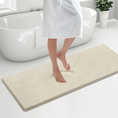 Luxurious Memory Foam Bath Absorbent Machine-Washable Mat, 17 x 24 inches,