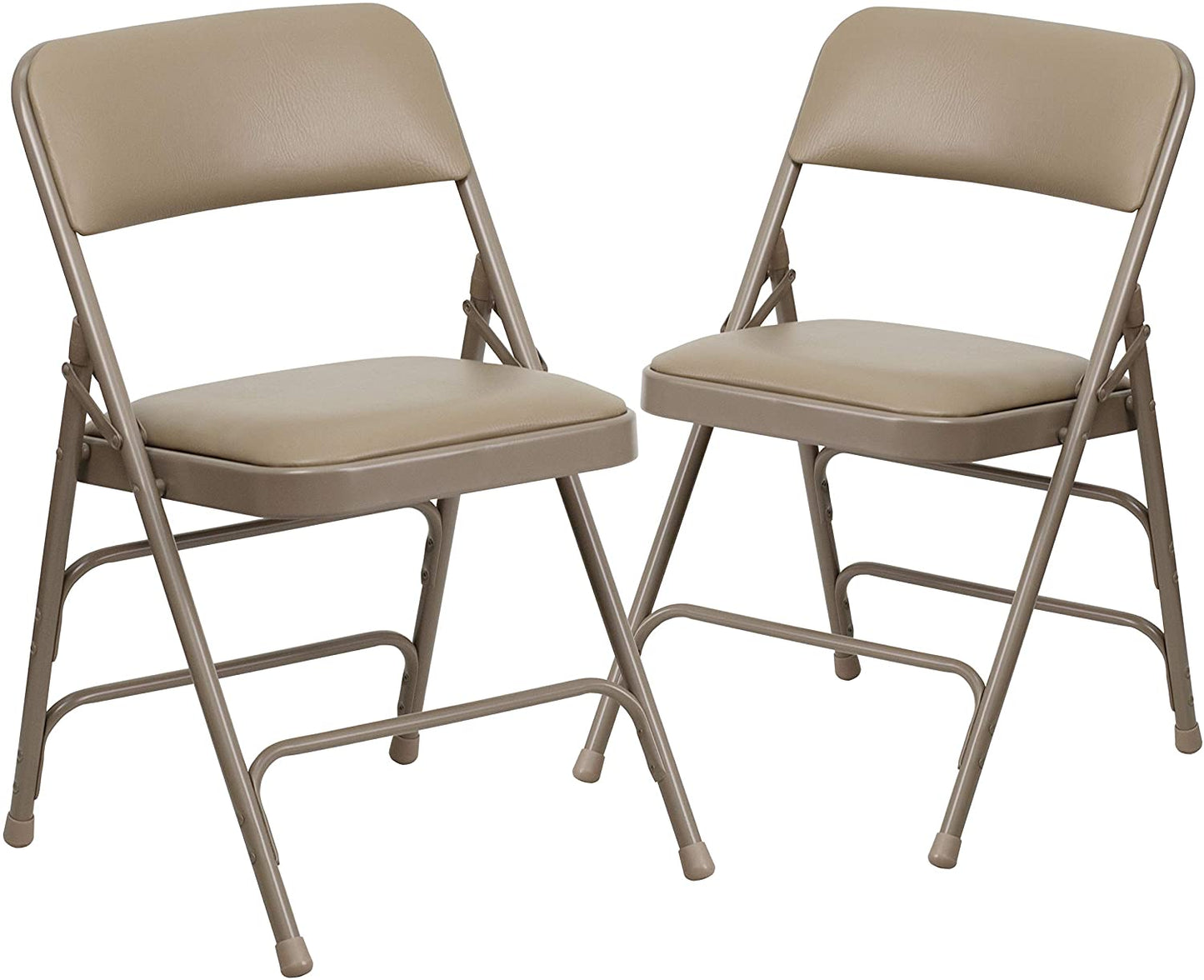 Curved Triple Braced & Double Hinged Fabric Metal Folding Chair