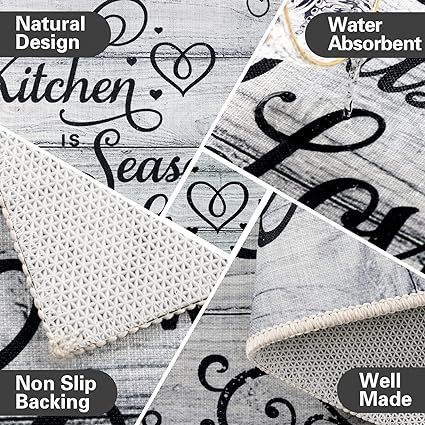 Non-Slip Backing Natural Design Throw Rug Lemon Design, 17"x48"+17"x24"