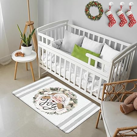 Set of 2 Farm Fresh Christmas Trees Washable Kitchen Carpet, 17x28 and 17x47 Inch