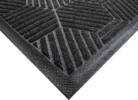 WaterHog Silver - Commercial-Grade Entrance Mat with Honeycomb Pattern & Rubber Border - (Greige, 2' x 3')