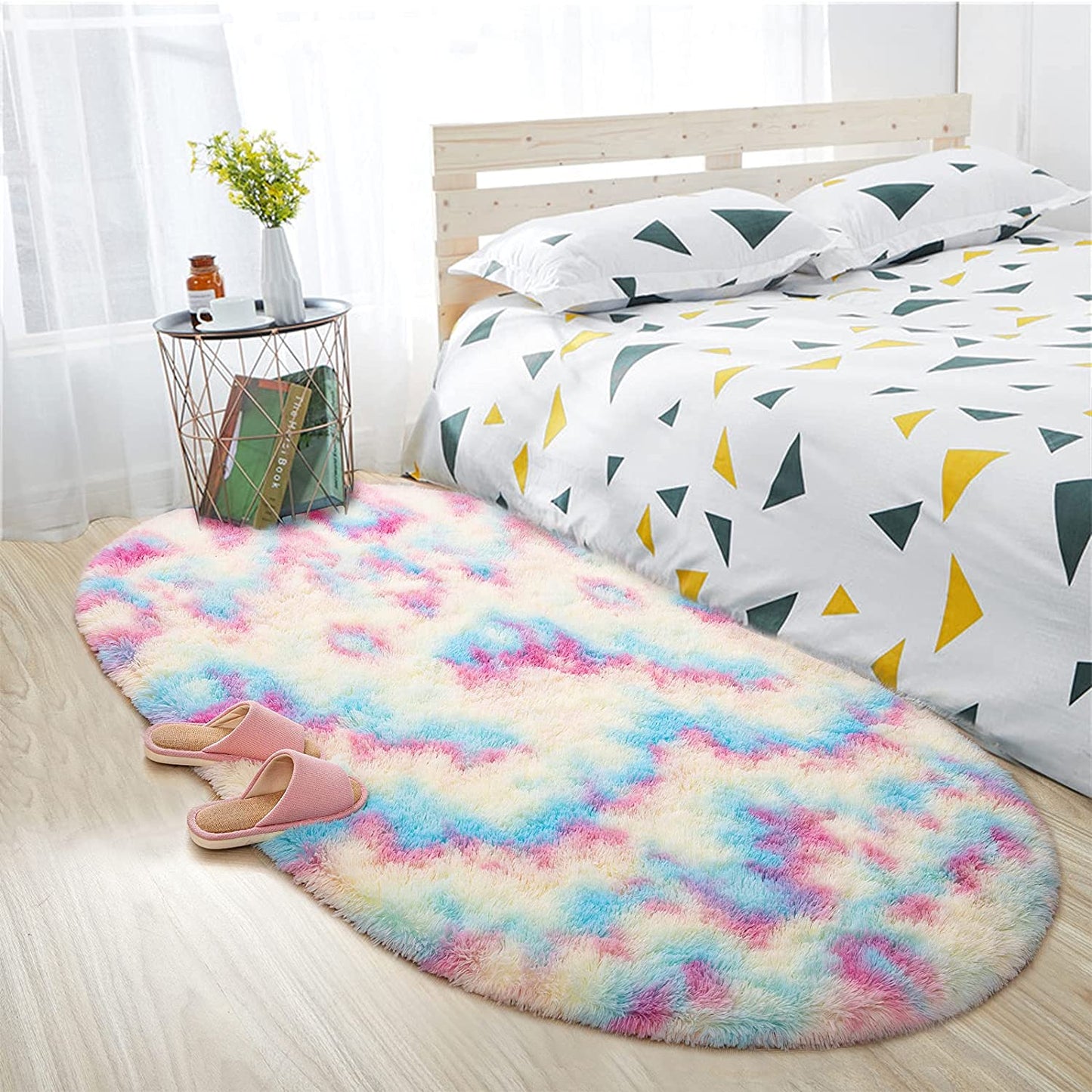 Rainbow Luxury Velvet Shag Soft Area Rug