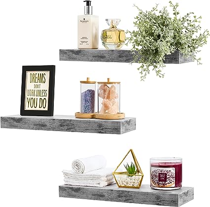 Storage - 16" Floating Shelves for Wall - Set of 3