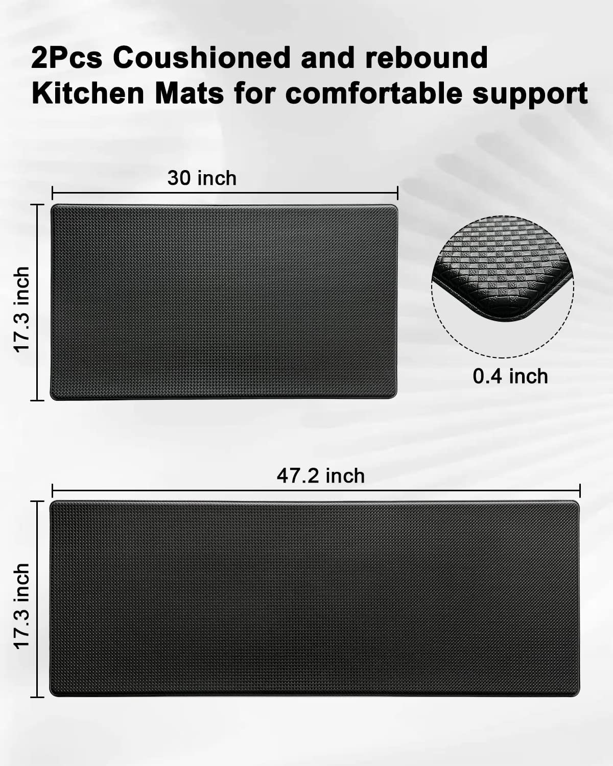 2 Piece Anti Fatigue Kitchen Rugs and Mats Sets