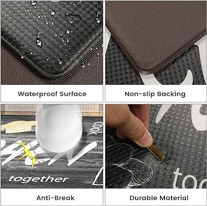 Anti Fatigue Kitchen Mats [2PCS] Non-Skid Waterproof Kitchen Mats