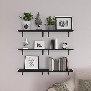 Set of 6 Wood Floating Wall Mounted