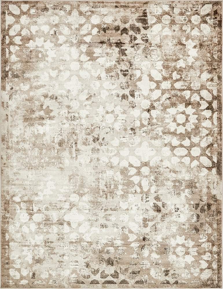 Vintage Brown Beige Ivory Area Rug